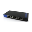 Interruptor Switch Linksys Gigabit Ethernet LGS108P, 8 Puertos - Negro